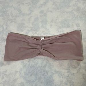 American Apparel Ruched Tube Bra Pink Cotton Bandeau